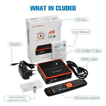 Smart TV BOX DVB-S2X/T2/C CA GTcombo 8K 3D ANDROID WIFI YOUTUBE IPTV+ПУЛЬТ ДИСТАНЦИОННОГО УПРАВЛЕНИЯ