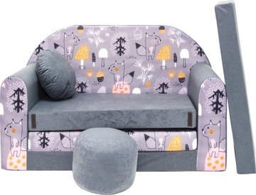 Kanapa sofa rozkładana dla dzieci piankowa pufa poduszka materac łóżko