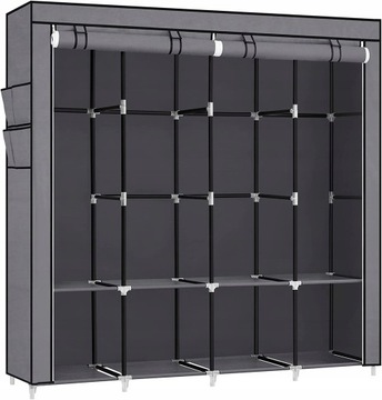 ТКАНЕВЫЙ ШКАФ ВЫСОКИЙ, БОЛЬШОЙ ТЕКСТИЛЬНЫЙ ШКАФ, МЕТАЛЛИЧЕСКИЙ КАРКАС, 170см, XXL