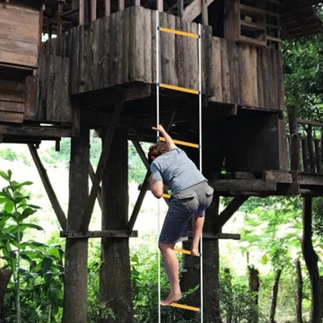 ВЕРЕВОЧНАЯ ЛЕСТНИЦА НА КРЫШУ 10М+2*КРЮКА+РЕМЕНЬ ПОЛУСИДЕНЬЯ