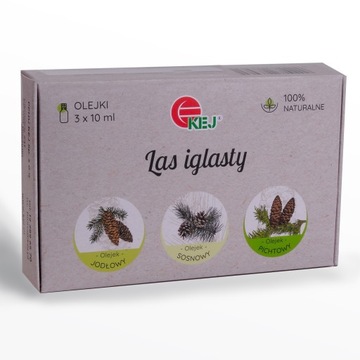 Zestaw naturalnych olejków eterycznych do dyfuzora, kąpieli - Zapach Lasu!