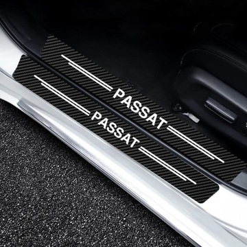 4 sztuk próg próg drzwi samochodu naklejka na VW Volkswagen PASSAT B5 B6 B7