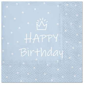 SERWETKI URODZINOWE HAPPY BIRTHDAY BLUE 20 SZT.