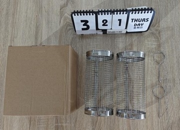 KOSZYK DO GRILLOWANIA WARZYW ROLKA NA GRILL OBROTOWA SIATKA RUSZT 20X9CM
