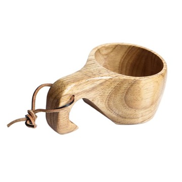 Nordic Style Handmade Kuksa Cup with Handle Wooden
