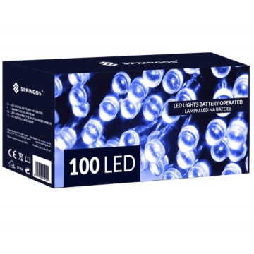 100LED НАРУЖНЫЕ РОЖДЕСТВЕНСКИЕ ЕЛОЧНЫЕ ОГНИ, СИНИЙ ТАЙМЕР