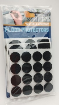 НАБОР САМОКЛЕЯЩИХСЯ НАПОЛЬНЫХ ПОДКЛАДОК РАЗНОЙ ФОРМЫ, 46 ШТ. ЧЕРНЫХ