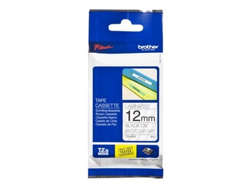 Brother TZEM31 TZE-M31 12mm czarne na przeźroczystym matowym