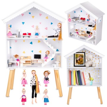 DREWNIANY DOMEK DLA LALEK KINDERPLAY MEBLE SCHODY