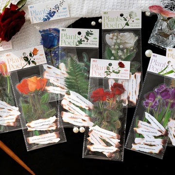 Rośliny Poezja Seria Róże Naklejki PET dla majsterkowiczów Scrapbooking Zawijanie Deco
