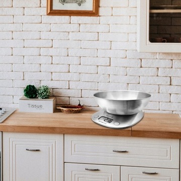 WAGA KUCHENNA ELEKTRONICZNA Z MISKĄ STAL NIERDZEWNA WYŚWIETLACZ LCD DOMOWA