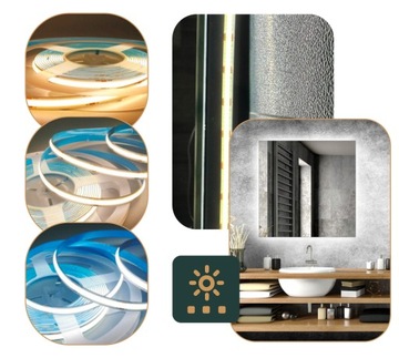 СВЕТОДИОДНОЕ ЗЕРКАЛО 80х80 см СВЕТОДИОДНАЯ КВАДРАТНАЯ ПОДСВЕТКА СОВРЕМЕННАЯ ФРЕЗИЯ