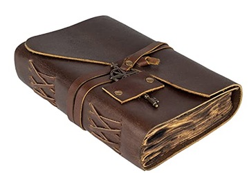 NOTATNIK DZIENNIK NOTES SKÓRZANY RETRO VINTAGE BAWEŁNIANE KARTKI 18x13cm