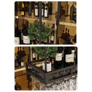 ЧЕРНАЯ ПОТОЛОЧНАЯ ПОДВЕСНАЯ МЕТАЛЛИЧЕСКАЯ ПОЛКА ДЛЯ КУХНИ И ГОСТИНОЙ, 80x35 СМ