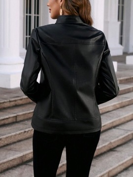 ЭЛЕГАНТНАЯ ЖЕНСКАЯ КОЖАНАЯ КУРТКА РАДИАТОР, МОДНАЯ ФОРМУЛА, МОТОЦИКЛ