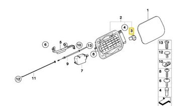BMW E60 E90 F10 odbój klapki wlewu paliwa 8228939 OE