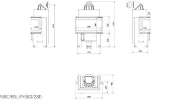 KOMINEK WKŁAD 3 szyby NBC 7 lewy / prawy otwierany