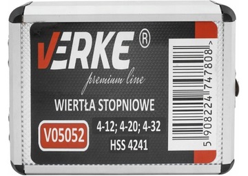 VERKE V05052 НАБОР СТУПЕНЧАТЫХ КОНИЧЕСКИХ СВЕРЛ 3 шт.