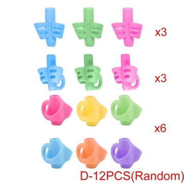 1/12Pcs Wholesale Children Pencil Holder Writing Aid Grip Trainer Ergonomic