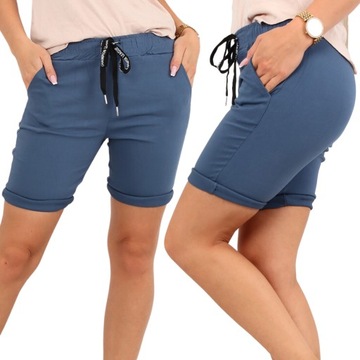 SPODENKI DAMSKIE KRÓTKIE SZORTY WYGODNE SPORT DRES KOBIECE 36 M NIEBIESKIE