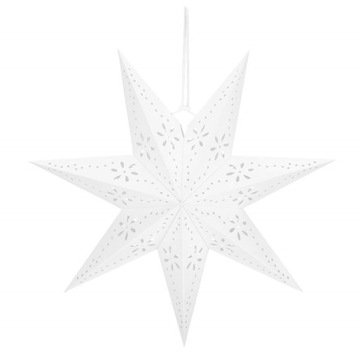 GWIAZDA PAPIEROWA ŚWIĄTECZNA WITRAŻ BIAŁA 3d 50cm