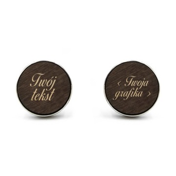 Spinki do mankietów z grawerem TWÓJ TEKST+ GRAFIKA