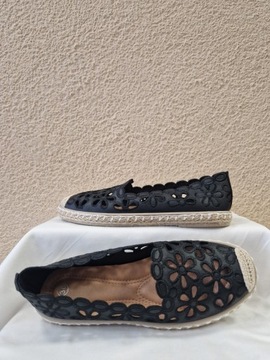 ЧЕРНЫЕ АЖУРНЫЕ ЭСПАДРИЛИ С НОСКОМ ИЗ ЭКО КОЖИ КОЛЛЕКЦИЯ PARIS Размер 37