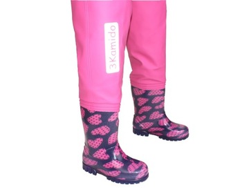 3Kamido Детские вейдерсы, вейдерсы, вейдерсы - HEARTS, розовые размеры 24/25