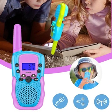 KOMUNIKATORY DLA DZIECI Z LATARKĄ I EKRANEM LCD 3 SZTUKI