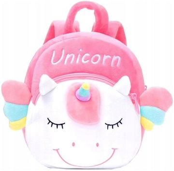 Plecak szkolny dziecięcy jednorożec Pluszowy dla przedszkolaka unicorn
