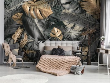 ФОТО ОБОИ МОНСТР ПАПОРОТНИК ЛИСТЬЯ ПАЛЬМЫ ДЖУНЛИ СТЕНА ОБОИ 368x254