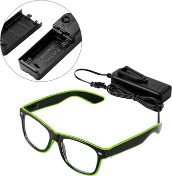 Spooktacular świecące neonowe okulary przeciwsłoneczne LED z 3 trybami,