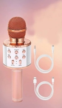 БЕСПРОВОДНОЙ BT МИКРОФОН ДЛЯ КАРАОКЕ FEDE WS-858L РОЗОВЫЙ