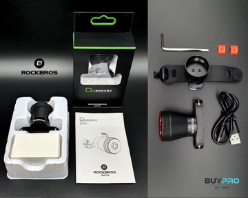 Светодиодный задний велосипедный фонарь ROCKBROS Q5 USB 400 мАч ТОРМОЗНОЙ ДАТЧИК - СТОП