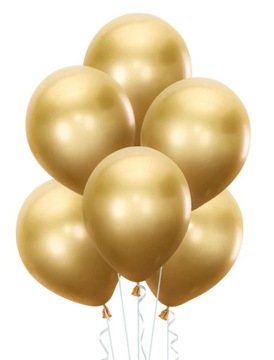 Balony lateksowe złote chromowane 30 cm 6 sztuk