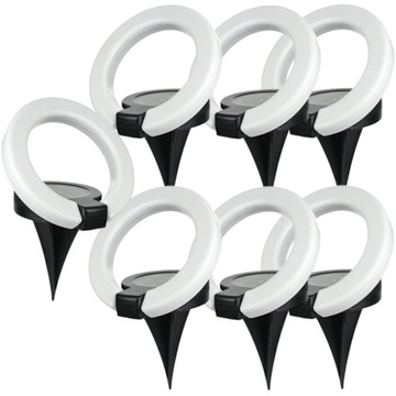 7x Lampka Solarna LED Regulowany Solar RING Wbijany z Czujnikiem Zmierzchu