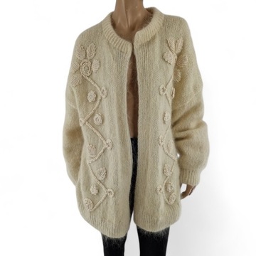 Kremowy Sweter Vintage Moher 42 XL