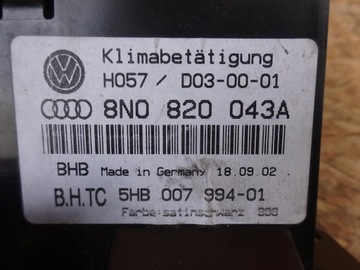 AUDI TT 8N 98-05 PANEL KLIMATIZACE 8N0820043A