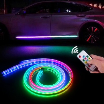2 цветных светодиодных ленты RGB для освещения салона автомобиля
