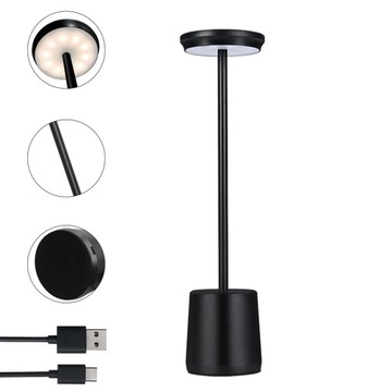 LAMPKA STOŁOWA LED LAMPKA NOCNA LAMPKA BIURKOWA TRZY BARWY ŚWIATŁA 4800MAH