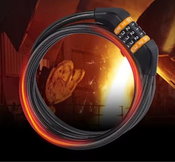 Zapięcie zabezpieczenie rowerowe mocne długi rozmiar 2 metry na szyfr