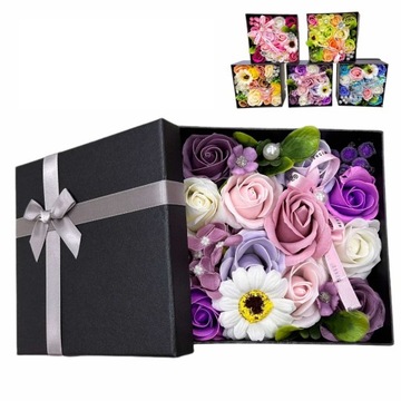 Kwiaty mydlane róże w pudełku prezent flower box