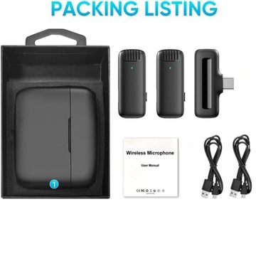 2 беспроводных микрофона с зажимом для галстука USB-C