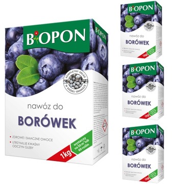 NAWÓZ DO BORÓWEK BIOPON BORÓWKI KWASOLUBNE 4x1KG