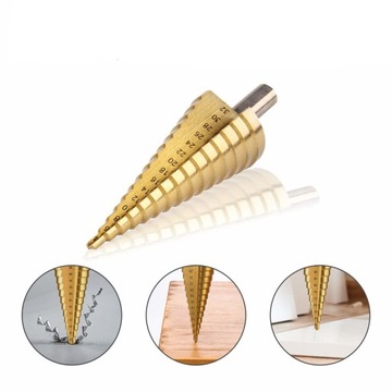 СТУПЕНЧАТЫЕ КОНИЧЕСКИЕ СВЕРЛА ДЛЯ МЕТАЛЛА, ДЕРЕВА, ПЛАСТИКА, НАБОР ЛИСТОВ 4-32 ММ