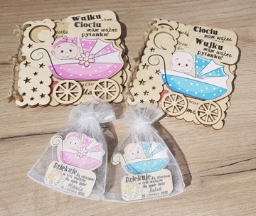 Деревянное приглашение на крещение