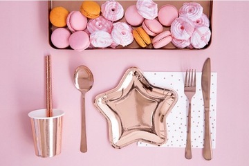 TALERZYKI PAPIEROWE GOLD ROSE GWIAZDKA Z 6 SZT