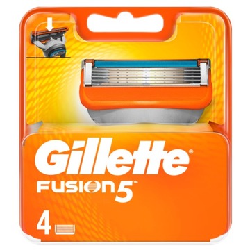 GILLETTE FUSION OSTRZA WKŁADY DO MASZYNKI 4 SZTUKI 100% ORYGINALNE