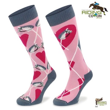Розовые хлопковые носки для верховой езды Comodo
