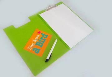 Открывающийся блокнот с зажимом для письма, планшет А4 СВЕТЛО-ЗЕЛЕНЫЙ MAUL